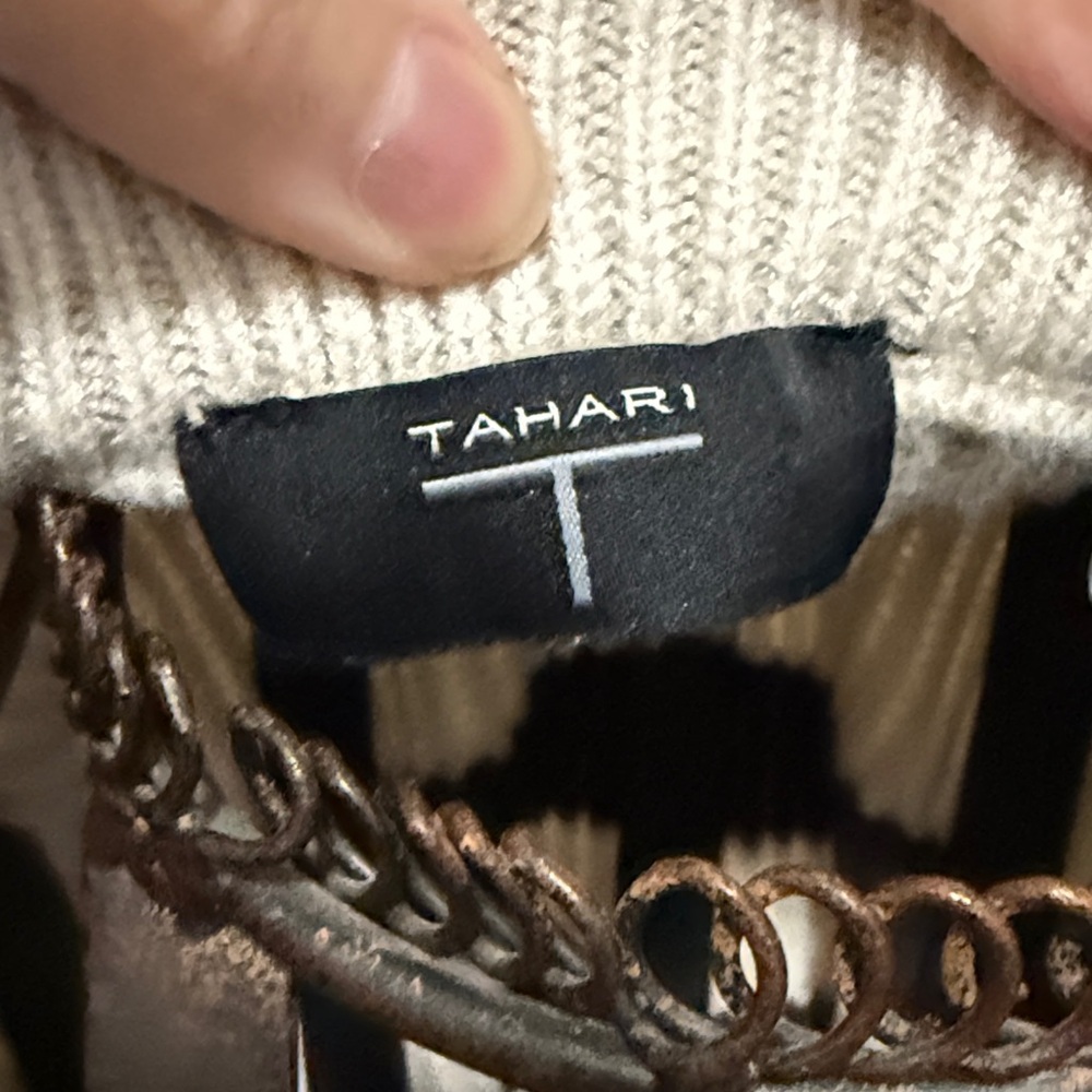 Tahari Multicolor Striped Crew Neck Sweater - Picture 2 of 5
